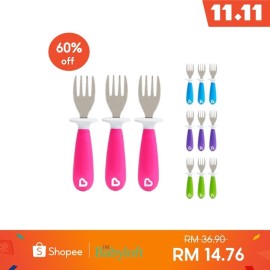 MUNCHKIN Raise 3pk Toddler Baby Fork Set Children Fork set Kid Fork
