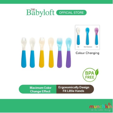 Munchkin Color Reveal Color Changing Toddler Forks & Spoons, 6 Pack