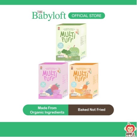 Apple Monkey Multi Puff 12months - Apple Broccoli/ Pumpkin Carrot/ Mixed Berry