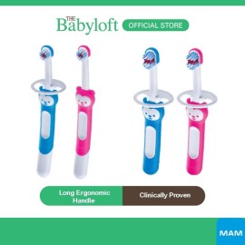 ￼MAM Training Toothbrush for Babies, With Safety Shields, Ideal for Teaching Dental Hygiene to Infants, 5+ months