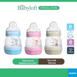 MAM Easy Start Anti Colic Bottle (130ml) with Extra Slow Flow Silicone Teat