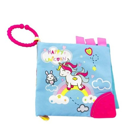 Lucky Baby Discovery Pals Smartee Teether Book - Unicorn