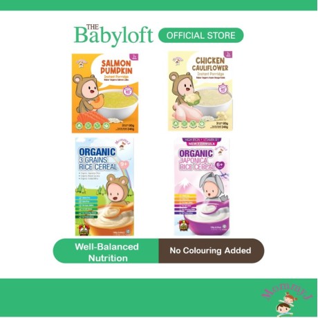 MommyJ Baby Organic Instant Rice Cereal / Instant Porridge - For 6+ Months Baby