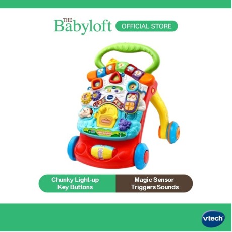 VTech Stroll & Discover Activity Baby Walker/ Baby Learning Walker with Speed Control (Blue) 9-36 months Learning Toys