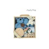 Angeliz Baby GIft Handmade Knitted Wooden Box Memory Set 10 Pcs (Blue)