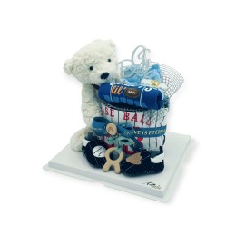 Angeliz Baby Gift Boy Sports First Hug Bear Baby Hamper Set 12 Pcs