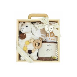 Angeliz Baby Gift Lovely sheep Wooden Box Hamper Set 8 pcs- Unisex