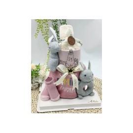 Angeliz Baby Gift Rattle & Squeeze Basic Hamper Set 10 Pcs- Pink