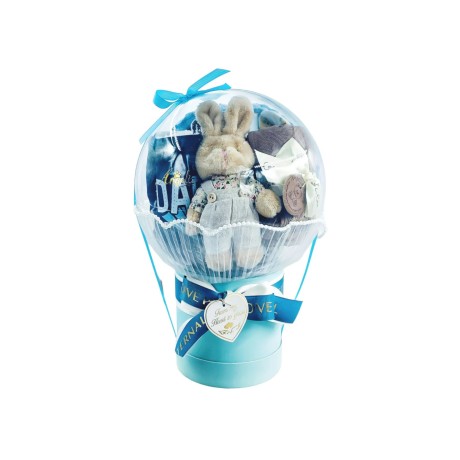 Angeliz Baby Gift Wishing Balloon Lucky Bunny Baby Hamper Set 11 Pcs ( Blue )