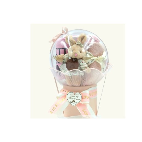 Angeliz Baby Gift Wishing Balloon Lucky Bunny Baby Hamper Set 11 Pcs - Pink