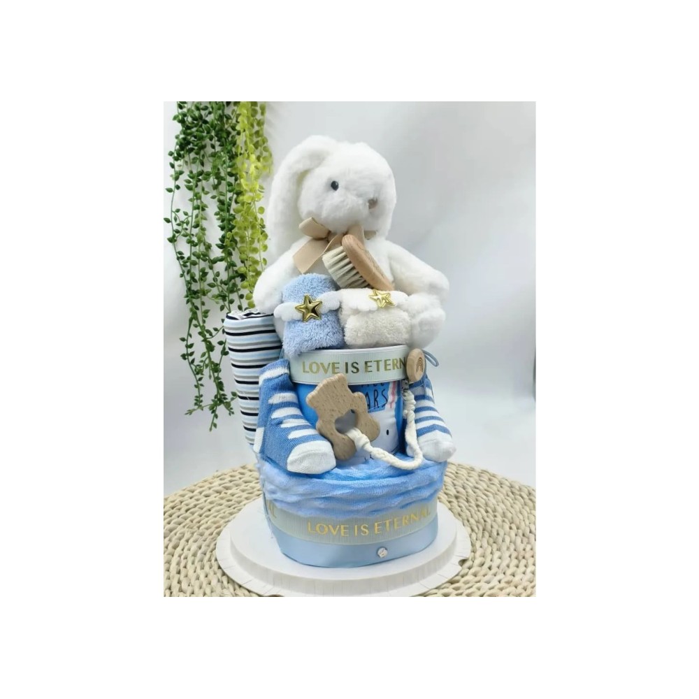 Angeliz Comfort Blanket & Grooming Baby Hamper Set 11 Pcs- Blue