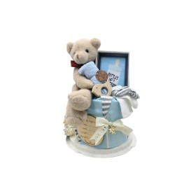 Angeliz Memory Swaddle Bear Baby Hamper Set 8 Pcs- Blue