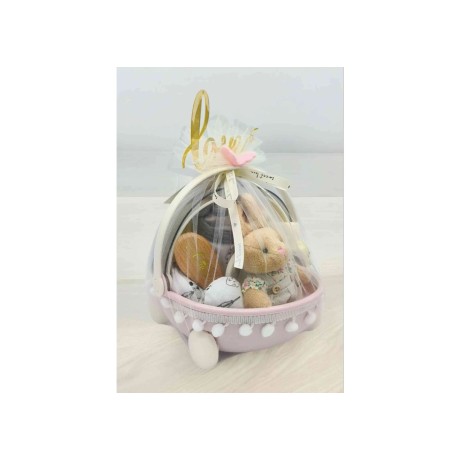 Angeliz Mini Cart Grooming Baby Hamper Set 9 Pcs- Pink