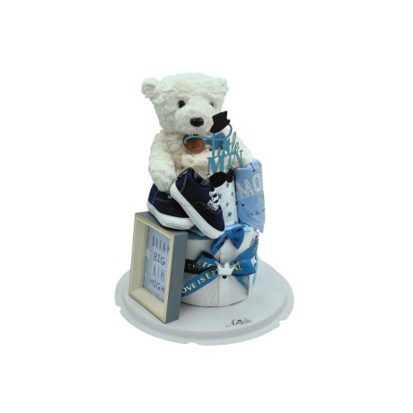 Angeliz Occasion & Casual Frame Baby Hamper Set 10 Pcs- Blue