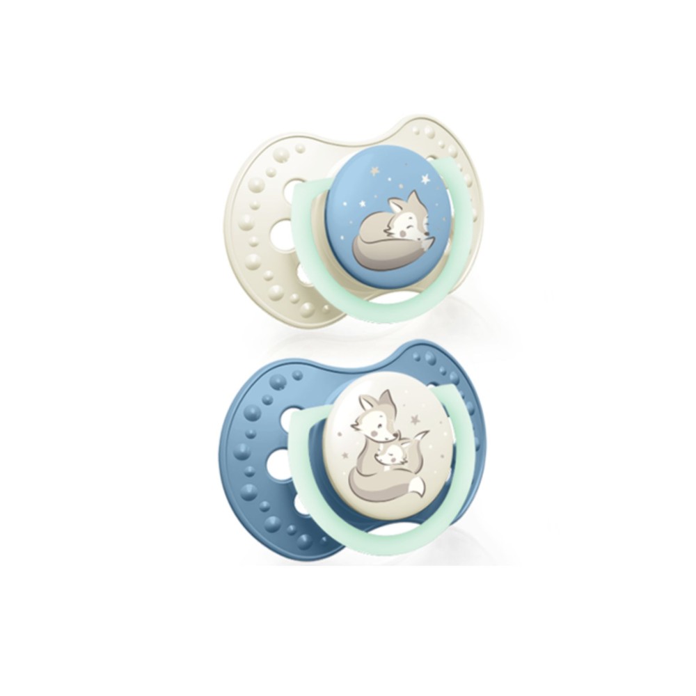 LOVI Silicone Dynamic Soother 3-6m 2 pcs Night&Day Boy