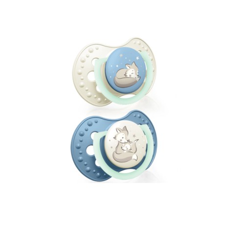 LOVI Silicone Dynamic Soother 3-6m 2 pcs Night&Day Boy
