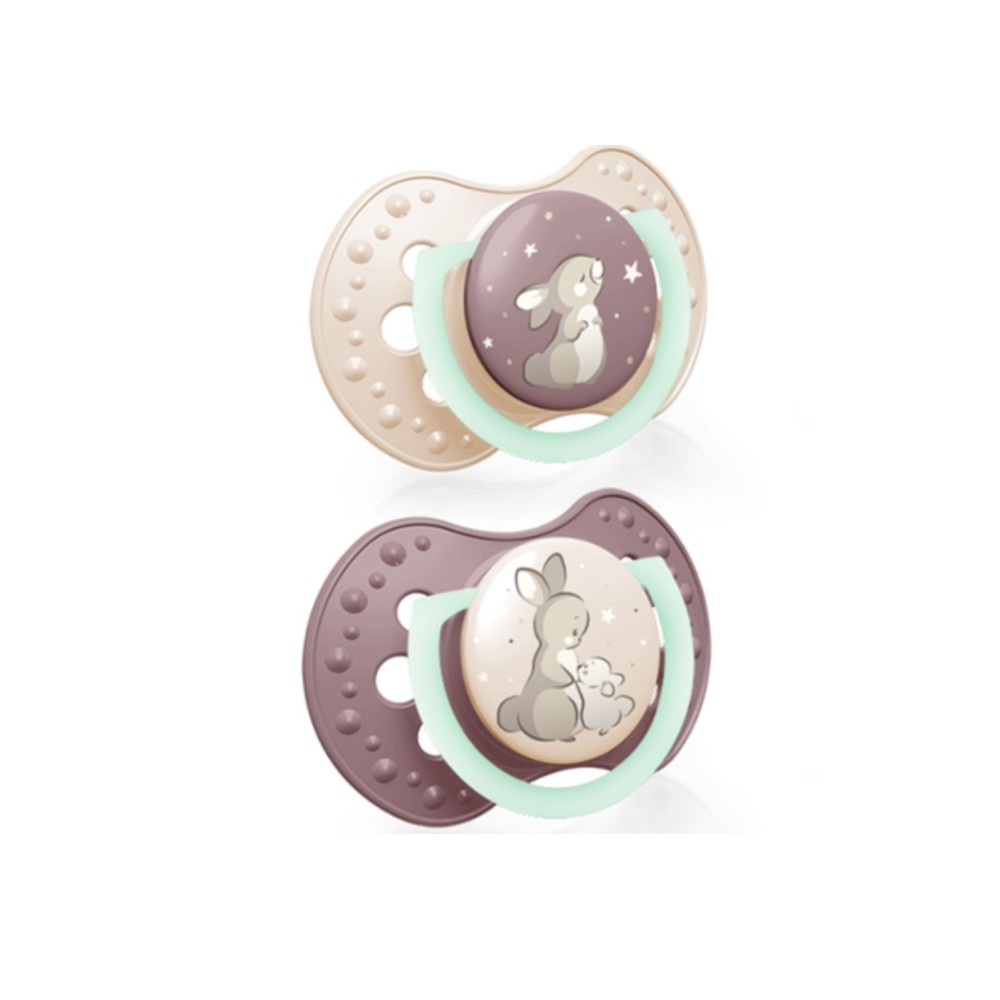 LOVI Silicone Dynamic Soother 3-6m 2 pcs Night&Day Girl