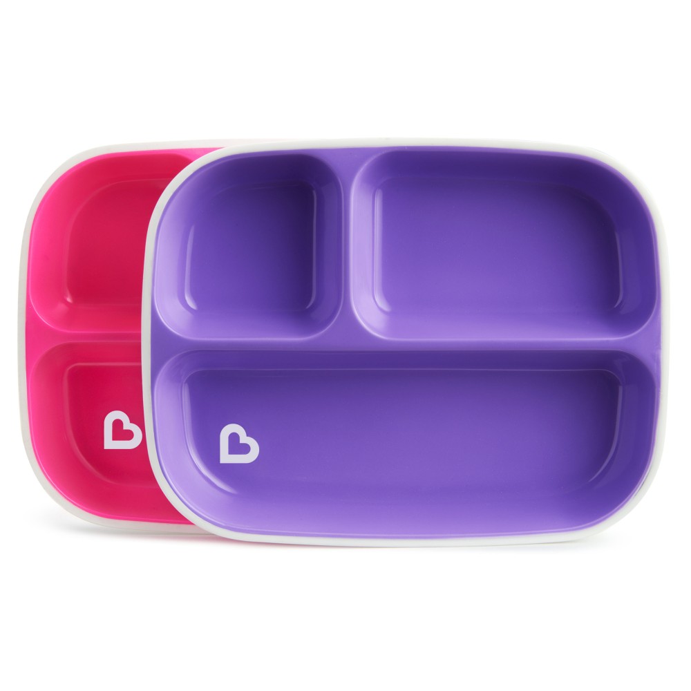 Munchkin-2pk Splash Divided Plates