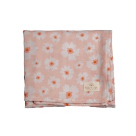 Mils & Key's 70% Bamboo +30% Cotton Swaddles - Rose Pink Daisy