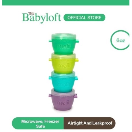 MELII Snap & Go Pods Food Container (6oz) - 4 piece set