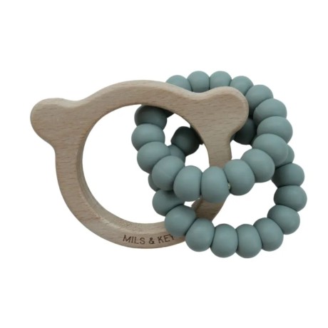 Mils & Key's Bear || Teether - Stone Blue