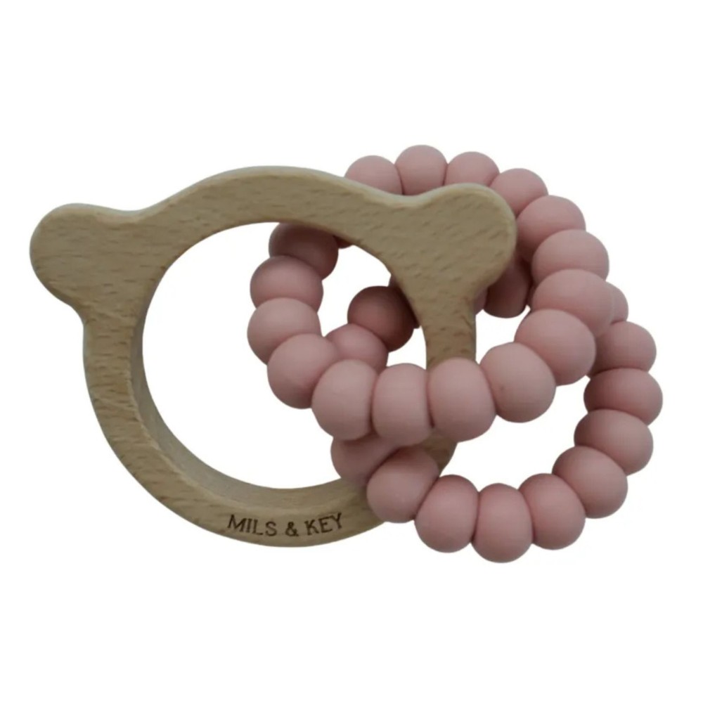 Mils & Key's Bear || Teether - Dusty Pink