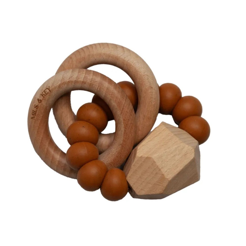 Mils & Key's Noah || Teething Rattle - Speckled Oatmeal