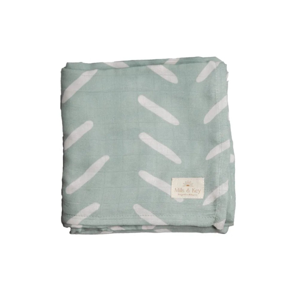 Mils & Key's 70% Bamboo +30% Cotton Swaddles - Forest Sage Arrow