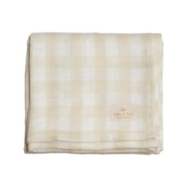 Mils & Key's 70% Bamboo +30% Cotton Swaddles - Neutral Gingham