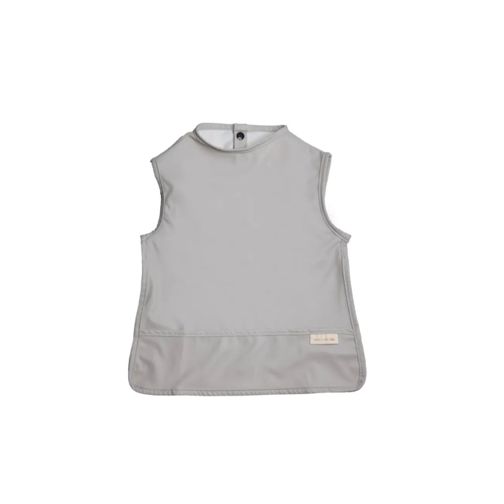 Mils & Key's Mess-Proof Sleeveless Apron/Bib - Speckled Dove Grey