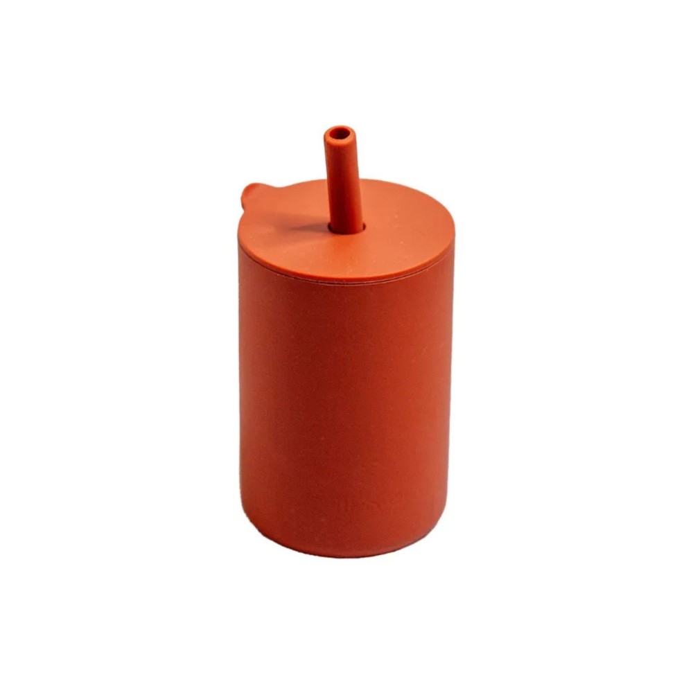Mils & Key's Straw cup with lid - Rust
