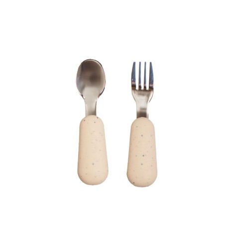 Mils & Key's Speckled Stainless Steel Toddler Cutlery - Speckled Rusty Plum