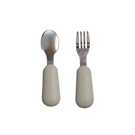Mils & Key's Speckled Stainless Steel Toddler Cutlery - Speckled Sage