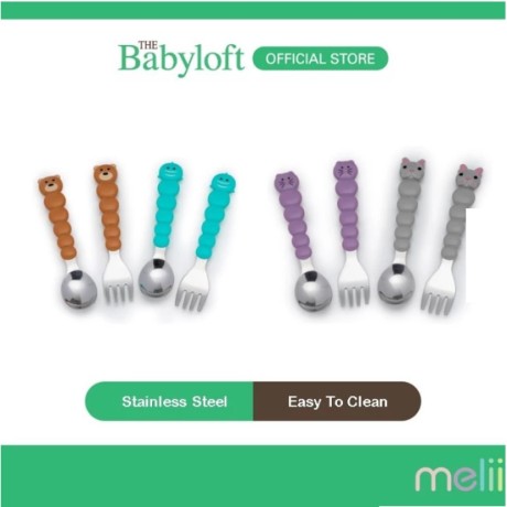 MELII Baby & Toddler 4 pcs Utensil Set Bear shark