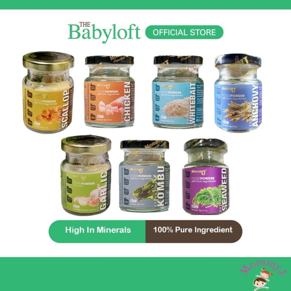 MommyJ Extra Fine Baby Food Powder For 6 Months+ - Whitebait/Garlic/Seaweed/Kombu/Scallop/Anchovy/Chicken (extra fine seaweed)