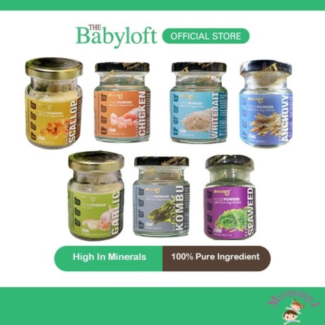 MommyJ Extra Fine Baby Food Powder For 6 Months+ - Whitebait/Garlic/Seaweed/Kombu/Scallop/Anchovy/Chicken (extra fine seaweed)