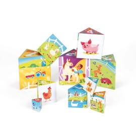 JANOD Life At The Farm Triangle Stacking Pyramid for 1-3 Years Old