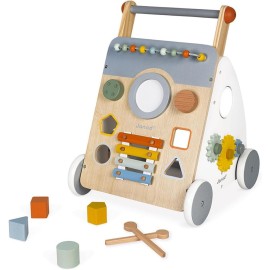 JANOD Sweet Cocoon Wooden Multi-Activity Trolley Baby Walker for 1 Year Old +