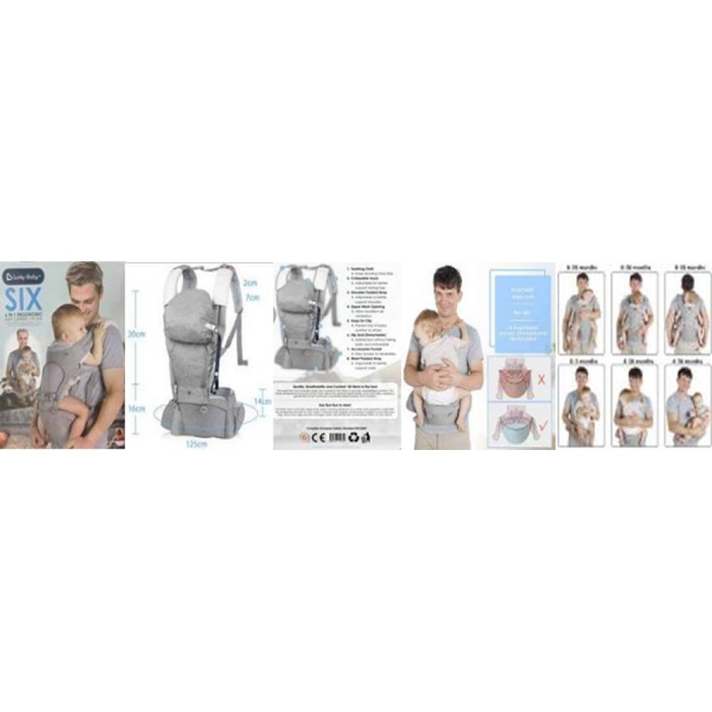 Lucky Baby SIX™ 6in1 Ergonomic Baby Carrier/Hip Seat Lucky Baby SIX™ 6in1 Ergonomic Baby Carrier/Hip Seat