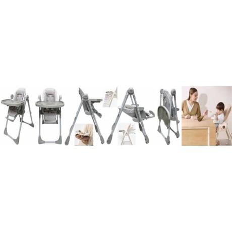 Lucky Baby MINER™ Urban High Chair Double Feedig Tray
Eco Friendly Plastic & Steel Tubing. Soft PVC Seat Cushion with Infant Insert
7 Positions Height adjustable, 5-Point Harness, 5 Position Reclining Seat Baby can Lay Down for Rest,
Double Feedig Tra