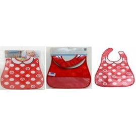 Lucky Baby SOLO EEZEE™ CLEAN BIB (W/FLIP CRUMB POCKET)-(Body:100% PEVA Trimming:15% Cotton 85% Polyester) 