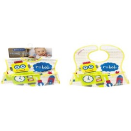 Lucky Baby PRIMO EEZEE™ CLEAN BIB -Robot(W/VELCRO CRUMB CATCHER POCKET) Robot
