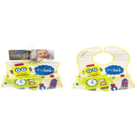 Lucky Baby PRIMO EEZEE™ CLEAN BIB -Robot(W/VELCRO CRUMB CATCHER POCKET) Robot