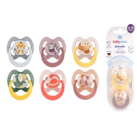 Baby Nova Soother, Silicon, Orthodontic, with Ring, 6-18M (Made in Germany)