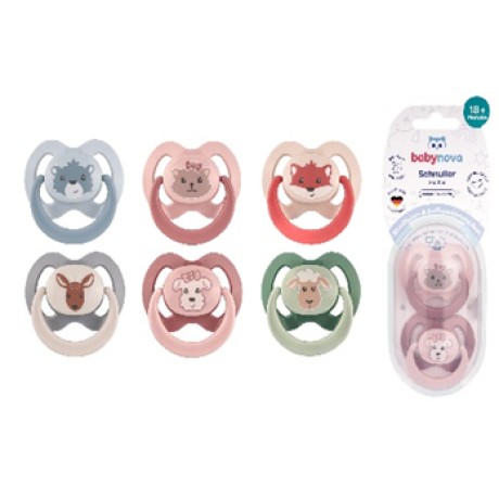 Baby Nova Soother, Silicon, Orthodontic, with Ring, 6-18M (Made in Germany)