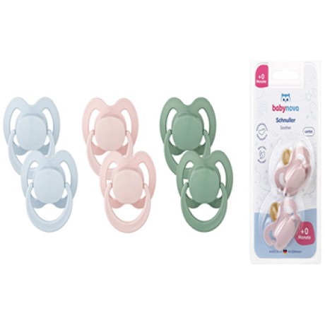 Baby Nova Soother, Latex, Orthodontic, without Ring, 6-18M (Made in Germany)