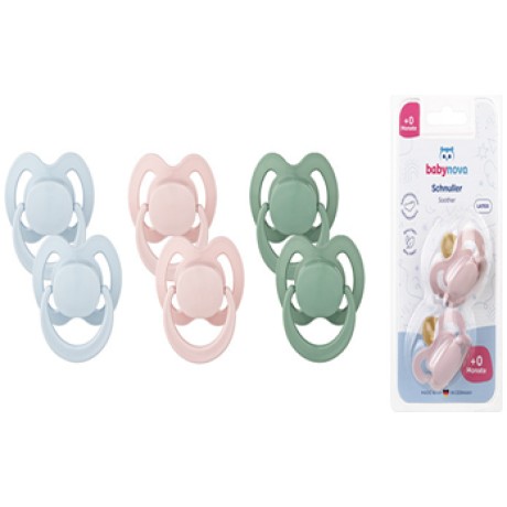 Baby Nova Soother, Latex, Orthodontic, without Ring, 18M+ (Made in Germany)