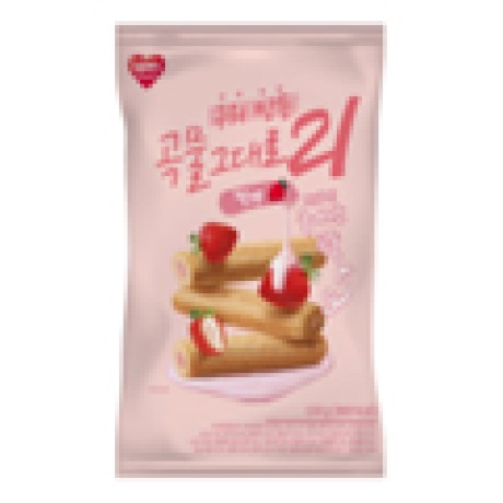 KEMY Premium Baked Grain Crispy Roll 21 (Strawberry) 150g10g x 15 Sticks /pack
