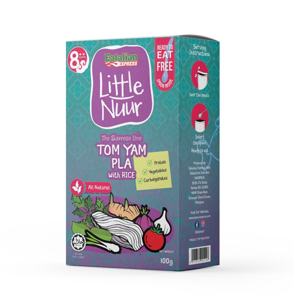 Little Nuur 8m+  Tom Yam Pla With Rice Porridge Ready To Eat