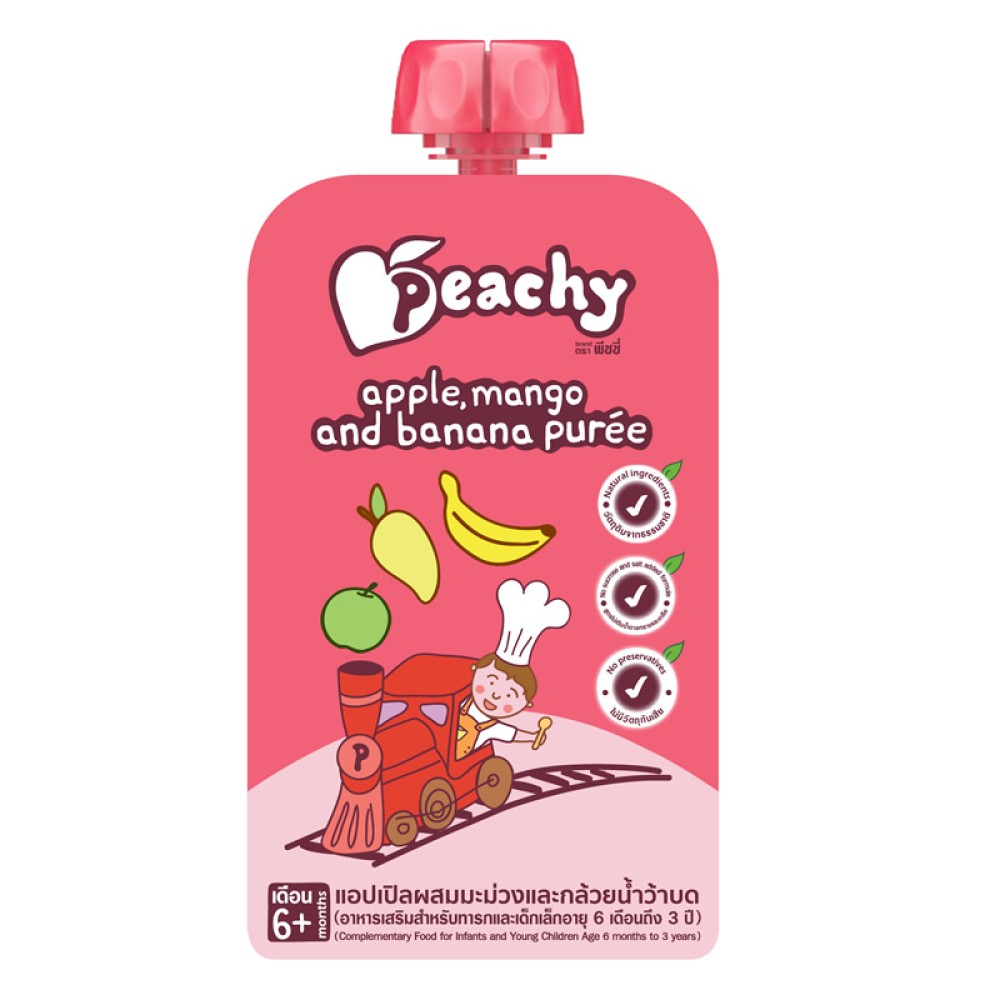 Peachy Apple Mango and Banana puree Peachy Apple Mango and Banana puree